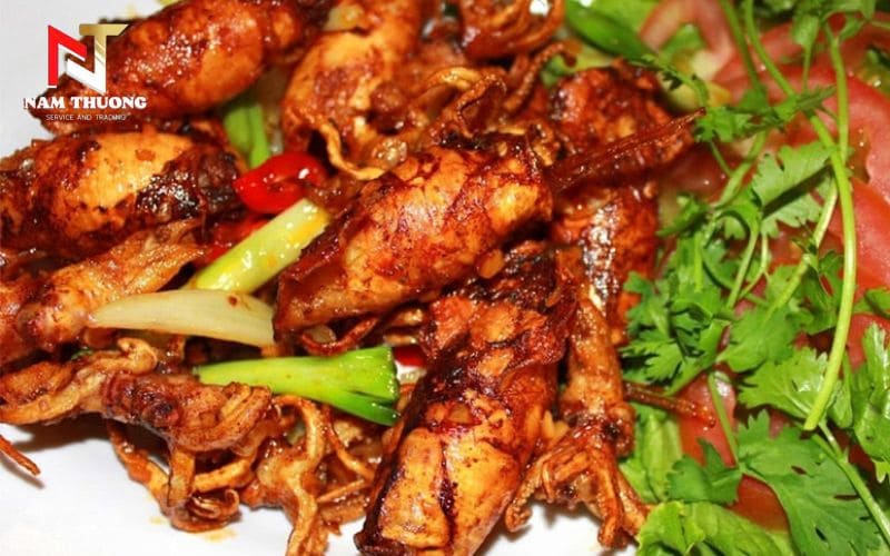 Mực ghim nướng sa tế thơm cay
