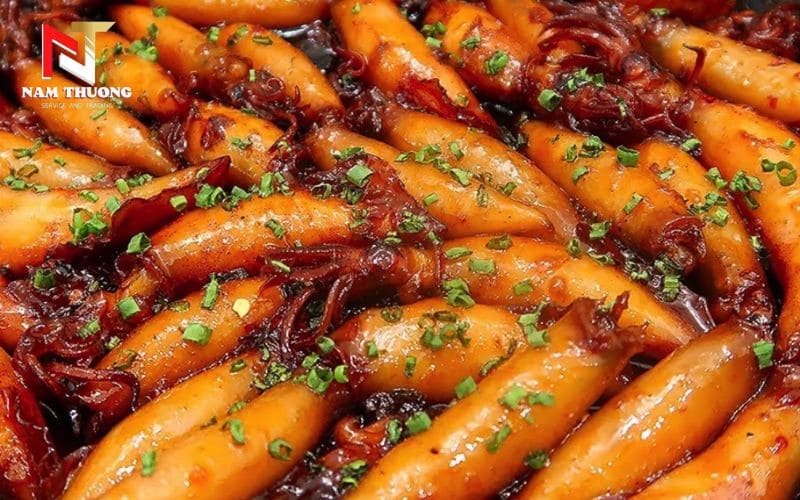 Mực ghim rim nước mắm cay mặn hấp dẫn
